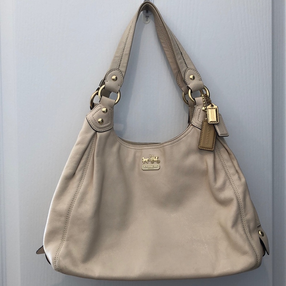 Coach Hobo Leather Bag, Beige